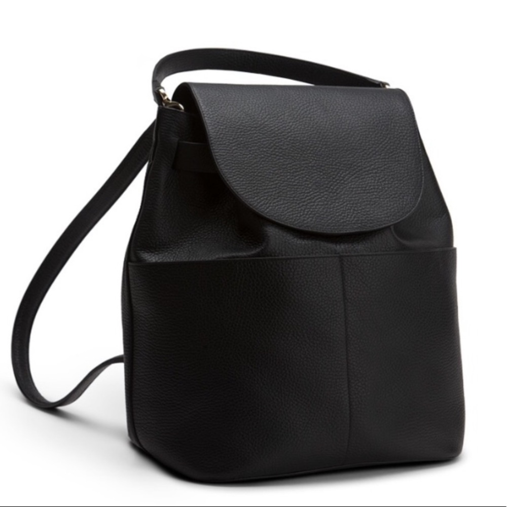 Cuyana Black Leather Backpack